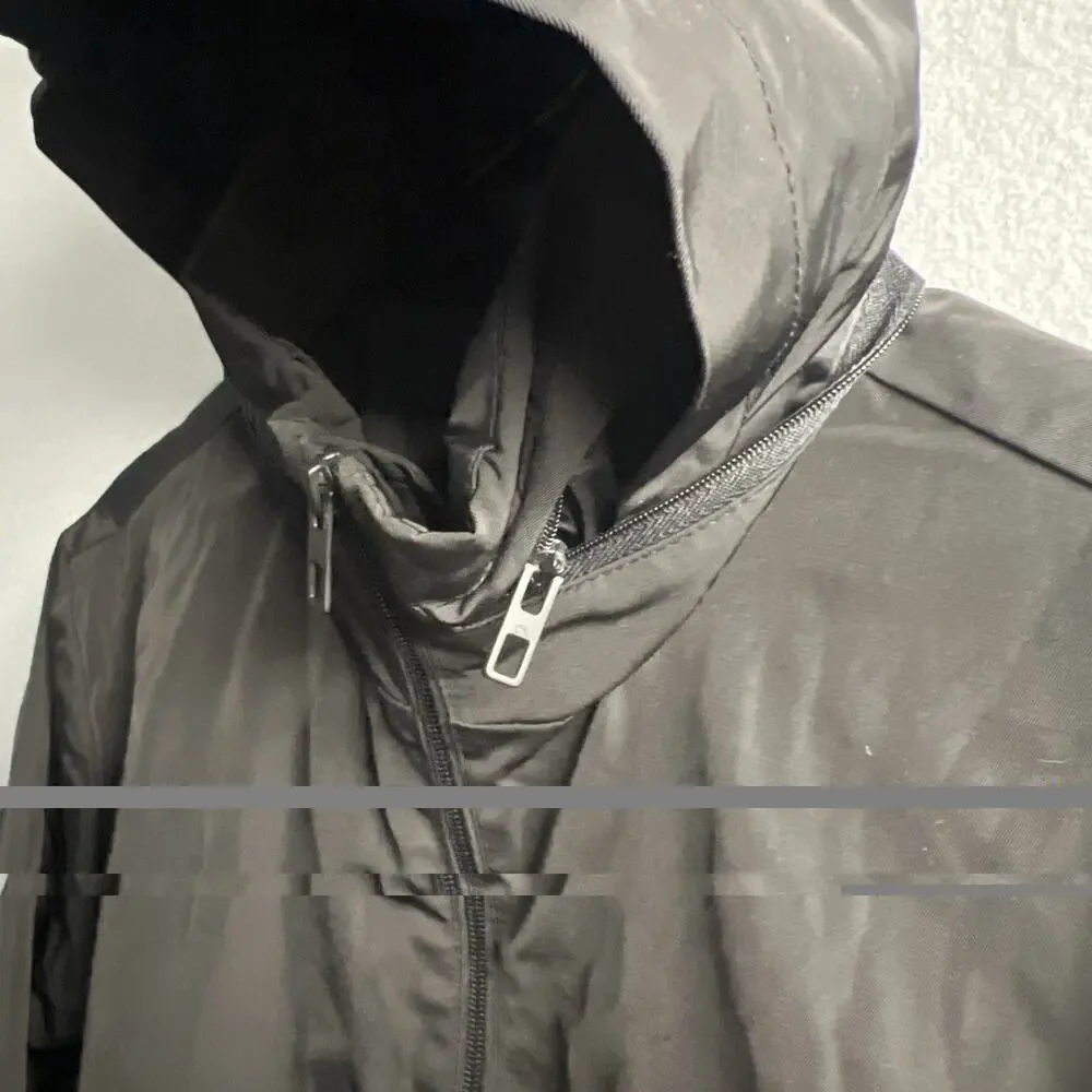 Calvin‎ Klein Men's Black Windbreaker Small Removable Hood Jock Reflective